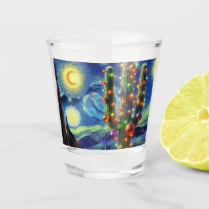 Weihnachten im Südwesten der Wüste Saguaro Schnapsglas