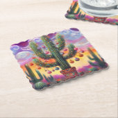 Weihnachten im Südwesten der Wüste Saguaro Untersetzer (angewinkelt)