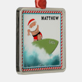 Weihnachten im Surfen 2023 Sammelbar Silbernes Ornament (Rechts)
