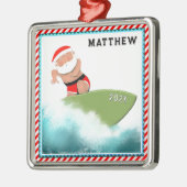 Weihnachten im Surfen 2023 Sammelbar Silbernes Ornament (Links)
