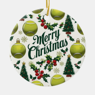 Weihnachten im Tennis für den Spieler Keramik Ornament