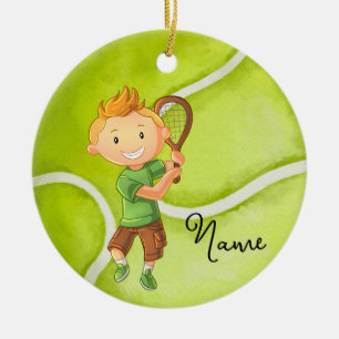 Weihnachten im Tennis für Junge Spieler Keramik Ornament