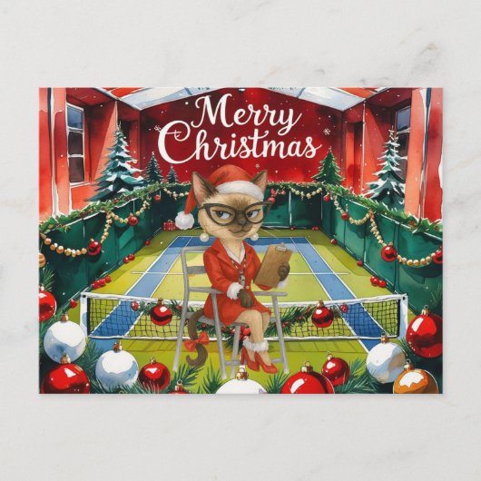Weihnachten im Tennis für siamesische Katzenliebha (Vorderseite)