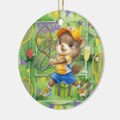 Weihnachten im Tennis Keramik Ornament (Links)