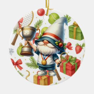 Weihnachten im Tennis Keramik Ornament