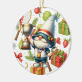 Weihnachten im Tennis Keramik Ornament (Links)