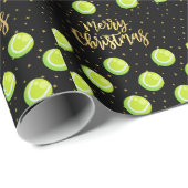 Weihnachten im Tennis mit Ball Geschenkpapier (Rolleneckpunkt)