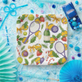 Weihnachten im Tennis mit Ball und Schläger Pappteller (Party)