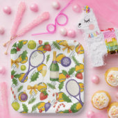 Weihnachten im Tennis mit Ball und Schläger Pappteller (Party)