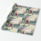 Weihnachten im Tennis mit dem Weihnachtsmann auf d Geschenkpapier (Ungerollt)