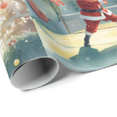 Weihnachten im Tennis mit dem Weihnachtsmann auf d Geschenkpapier (Rolleneckpunkt)