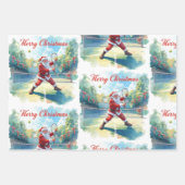 Weihnachten im Tennis mit dem Weihnachtsmann auf d Geschenkpapier Set (Vorderseite 2)
