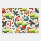Weihnachten im Tennis mit dem Weihnachtsmann Geschenkpapier Set (Vorderseite 3)