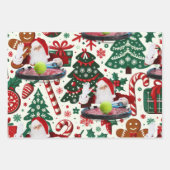 Weihnachten im Tennis mit dem Weihnachtsmann Geschenkpapier Set (Vorderseite 2)