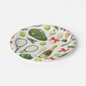 Weihnachten im Tennis mit Kugel und Schläger Pappteller (Schrägansicht)