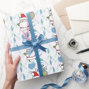 Weihnachten im Tennis mit Santa CLAUS Geschenkpapier