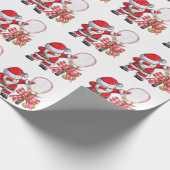Weihnachten im Tennis mit Santa CLAUS Geschenkpapier (Ecke)