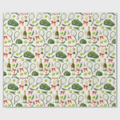 Weihnachten im Tennis mit Schläger und Ball Geschenkpapier (Flach)