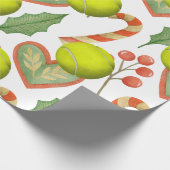 Weihnachten im Tennis mit Schläger und Ball Geschenkpapier (Ecke)