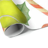Weihnachten im Tennis mit Schläger und Ball Geschenkpapier (Rolleneckpunkt)