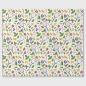 Weihnachten im Tennis mit Schläger und Ball Geschenkpapier (Flach)