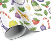 Weihnachten im Tennis mit Schläger und Ball Geschenkpapier (Rolleneckpunkt)