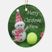 Weihnachten im Tennis mit Snowman und dem Weihnach Keramik Ornament (Links)