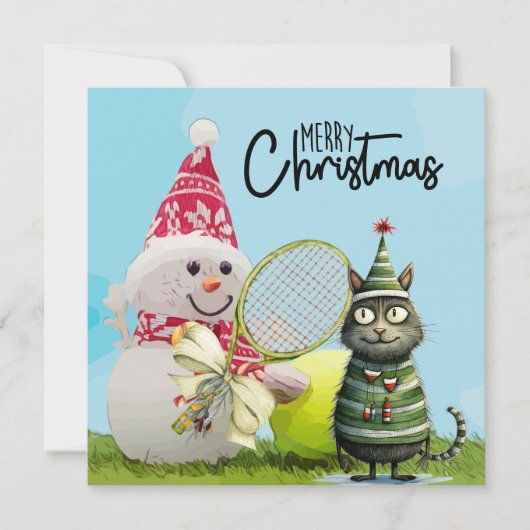 Weihnachten im Tennis mit Snowman und Tennisball-K (Vorderseite)