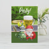 Weihnachten im Tennis mit Weihnachtsball und Bier Einladung (Stehend Vorderseite)