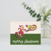 Weihnachten im Tennis mit Weihnachtsfeiertag Postc (Stehend Vorderseite)