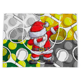 Weihnachten im Tennis mit Weihnachtsmann und Schlä Große Geschenktüte