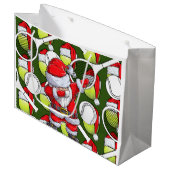 Weihnachten im Tennis mit Weihnachtsmann und Schlä Große Geschenktüte (Vorderseite Schrägansicht)