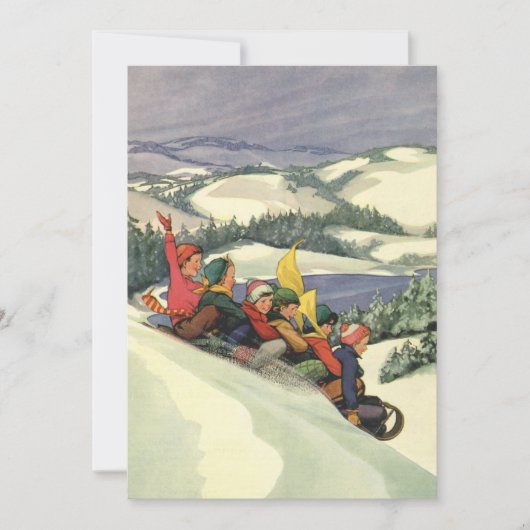 Weihnachten im Tessin, Kinder Rodelbahn mit Aussic Einladung (Vorderseite)