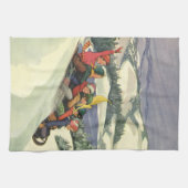 Weihnachten im Tessin, Kinder Rodelbahn mit Aussic Geschirrtuch (Horizontal)