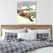 Weihnachten im Tessin, Kinder Rodelbahn mit Aussic Leinwanddruck (Insitu (Schlafzimmer))