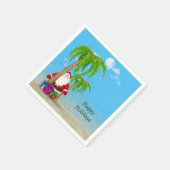 Weihnachten im tropischen Stil mit Palmen Serviette (Ecke)