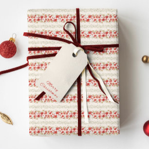 Weihnachten im Überfluss elegantes botanisches Bla Geschenkpapier