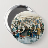 Weihnachten im viktorianischen Central Park Currie Button (Vorne & Hinten)