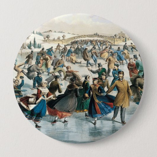 Weihnachten im viktorianischen Central Park Currie Button (Vorderseite)