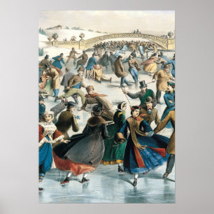 Weihnachten im viktorianischen Central Park Currie Poster