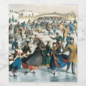 Weihnachten im viktorianischen Central Park Currie Weinetikett (Einzelnes Label)
