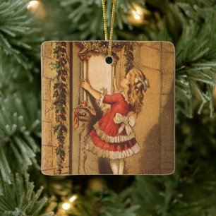 Weihnachten im viktorianischen Stil: Mädchen beim  Keramikornament