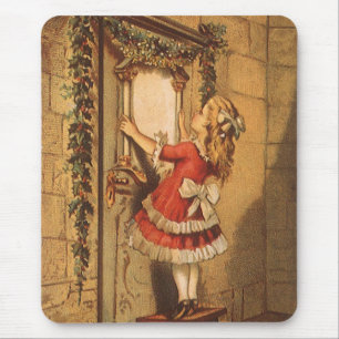 Weihnachten im viktorianischen Stil: Mädchen beim  Mousepad