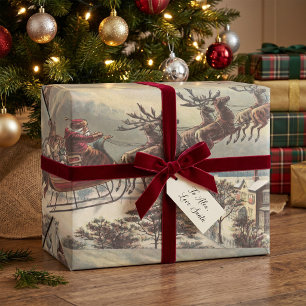 Weihnachten im viktorianischen Stil mit Santa Clau Geschenkpapier Set