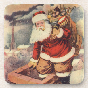 Weihnachten im viktorianischen Stil: Santa Claus i Getränkeuntersetzer