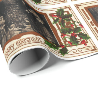 Weihnachten im viktorianischen Stil Vintage-Famili Geschenkpapier