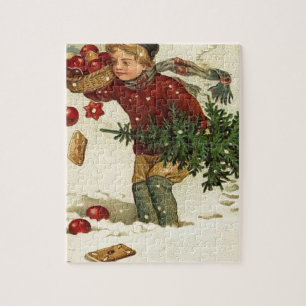 Weihnachten im viktorianischen Stil Vintage Retro Puzzle