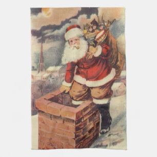 Weihnachten im viktorianischen Zeitalter: Santa Cl Geschirrtuch