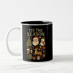 Weihnachten im Vintage-Look Die richtige Zeit Retr Zweifarbige Tasse