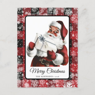 Weihnachten im Vintage-Look Retro Weihnachtsmann Postkarte